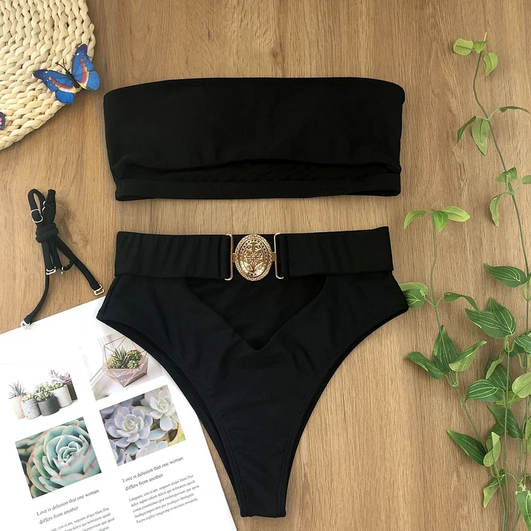 High Waist Bikini 2022 Swimwear Women Brazilian Off Shoulder Swimsuit High Cut Neon Push Up Bathing Suit Bathers Belt Biquini