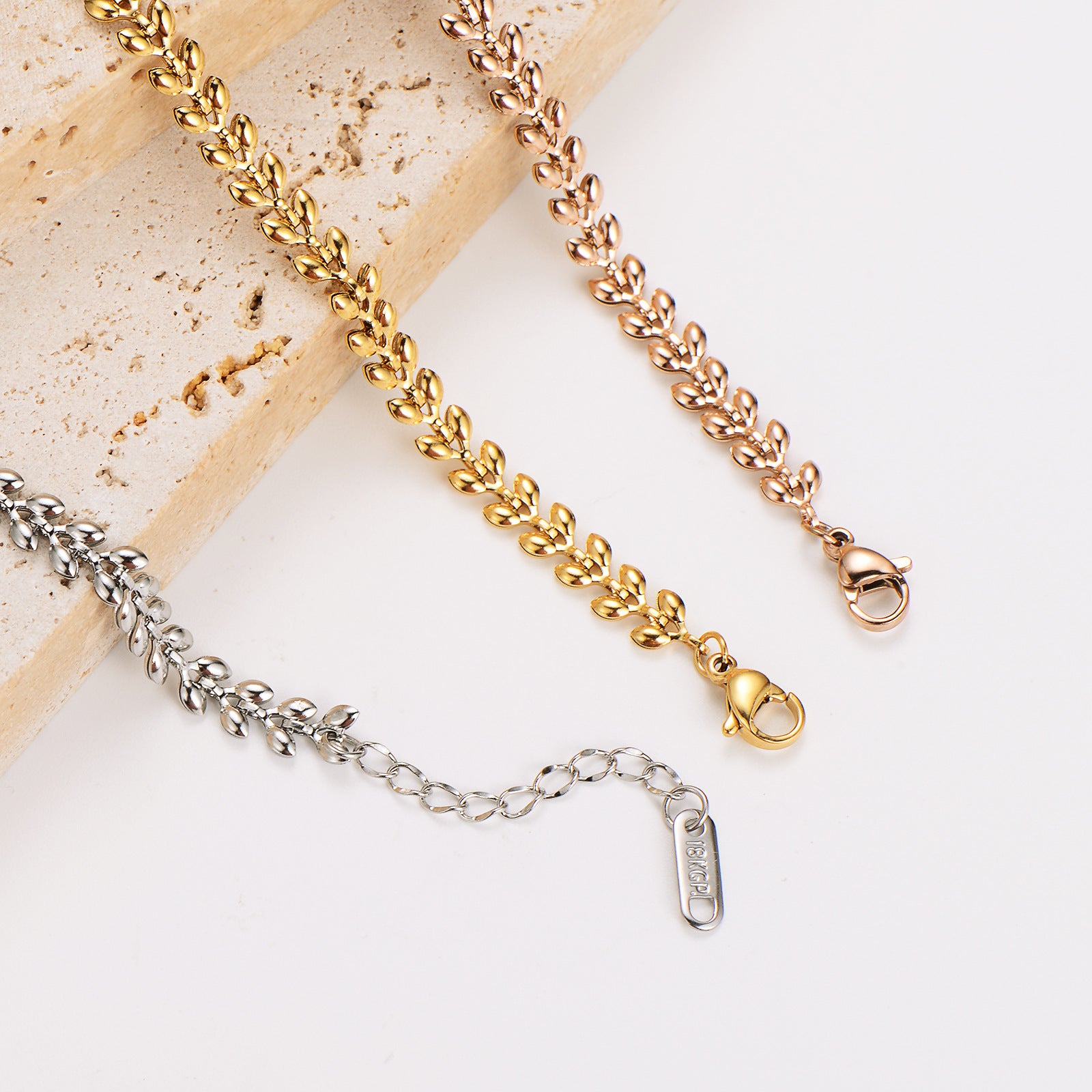 Fashion Women Checkered Fan-Shape Rhombus Stainless Steel Electroplating Bracelets4