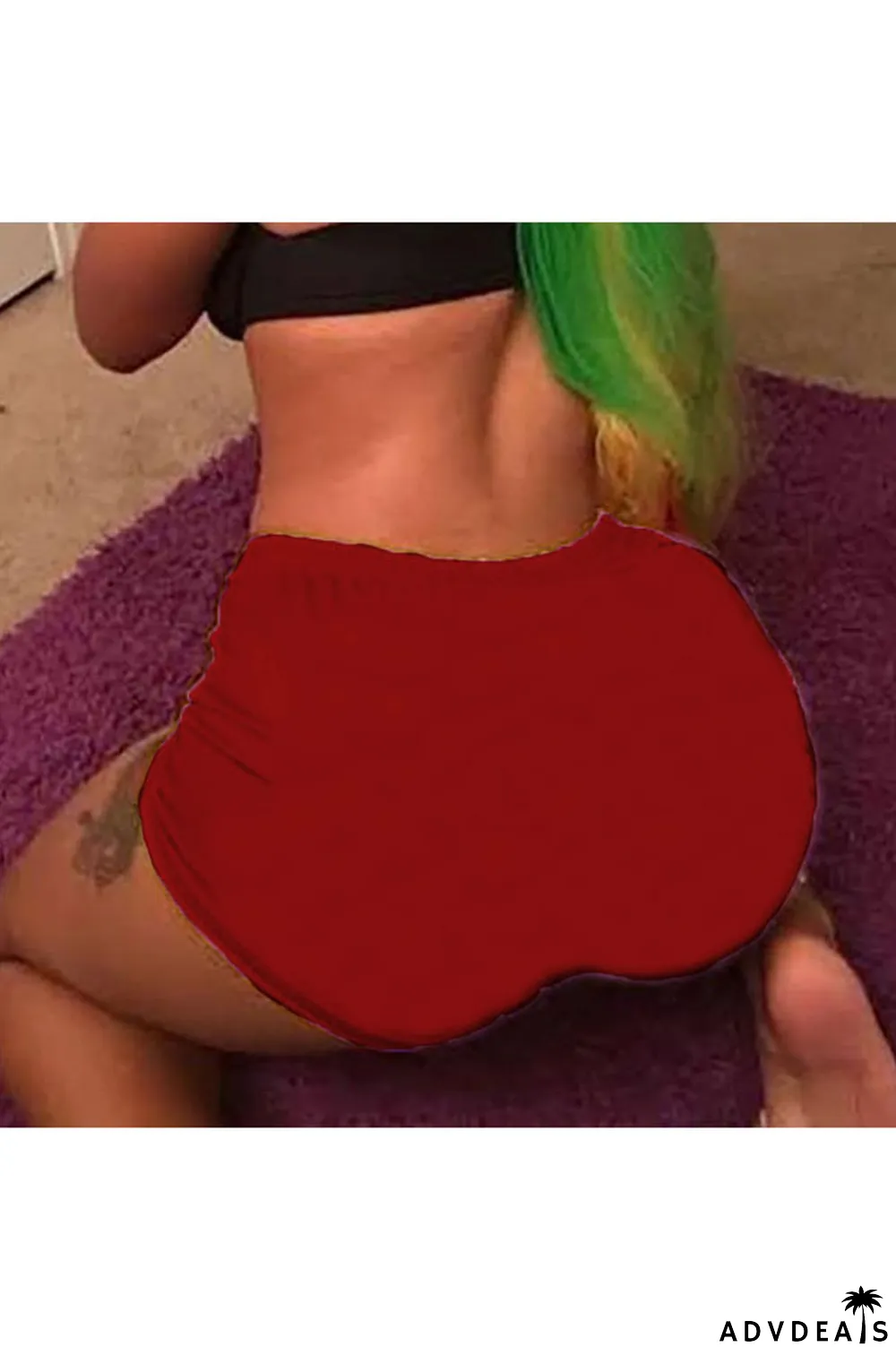 Army Green Elastic Fly High Solid Straight shorts Bottoms