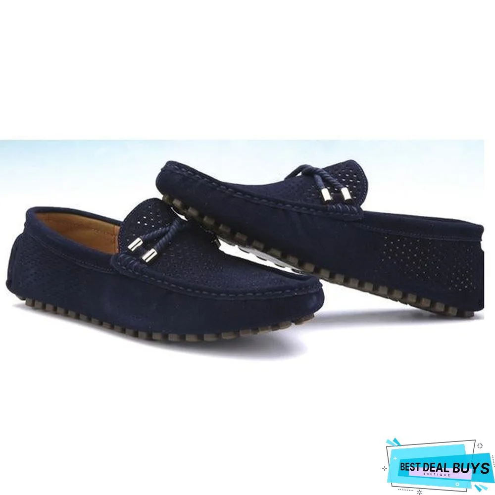 Summer Genuine Leather Men Shoes Casual Driving Shoes Moccasin Soft Breathable