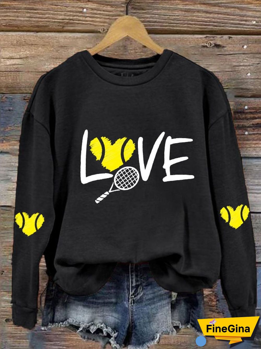 women's love tennis sweatshirt