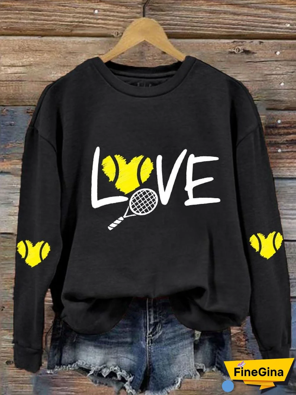 women's love tennis sweatshirt