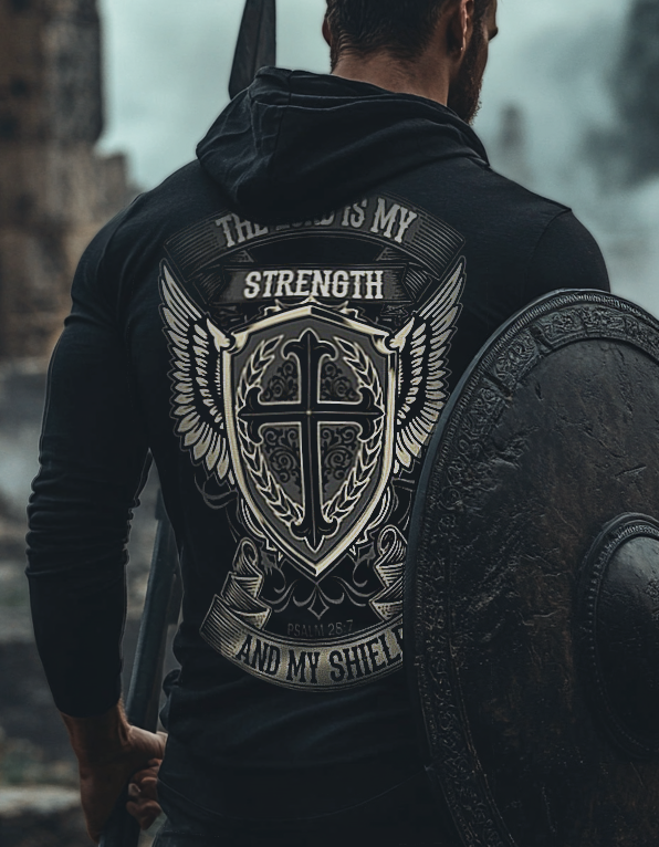 Unique Design "The Lord is My strength" Spartan Style Rock Style Exclusive Sports Hoodie / Rvogue / Rvogue