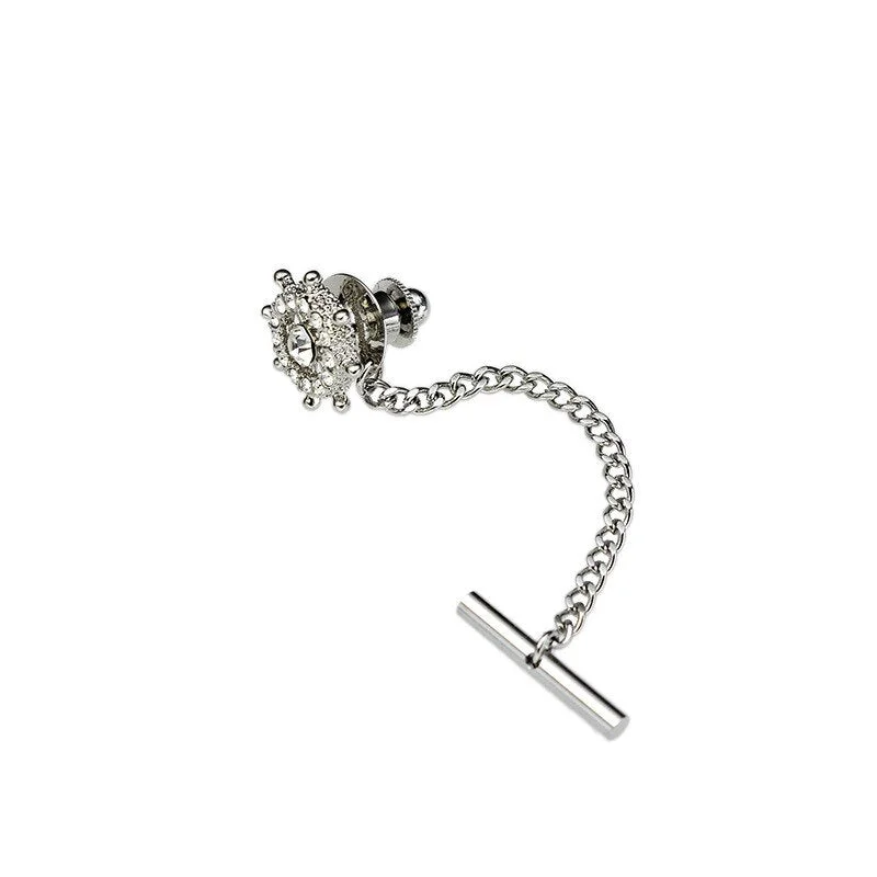 New Tie Pin Men's Shirt Tie Button Business Wedding Banquet Daily Gold/ Exquisite Crystal Tie Accessories Lock Buckle