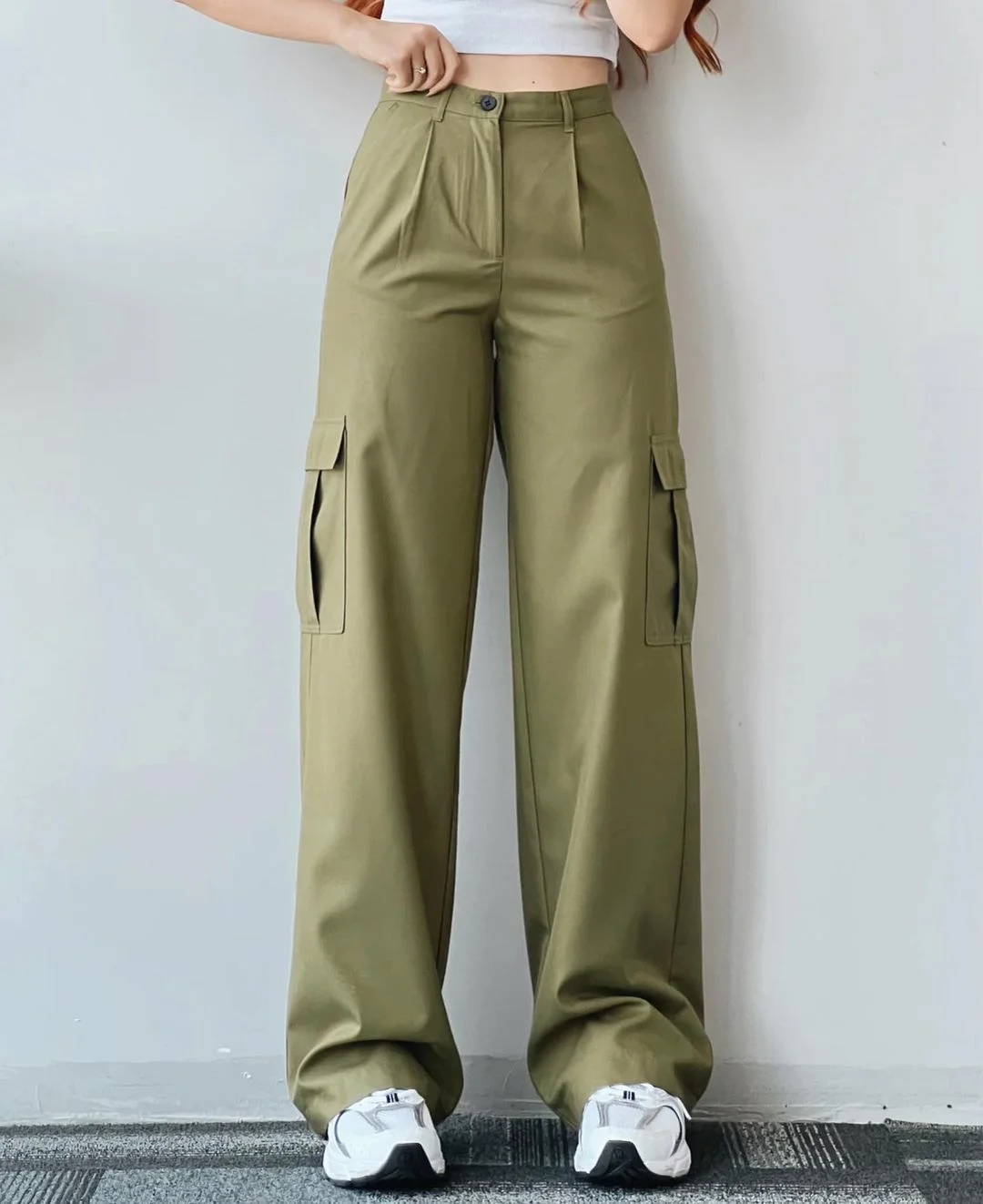 Nigikala Nigikala New Jump Casual Trousers Mid-Rise Three-Dimensional Pocket Trousers Waist-Up Trousers