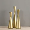 Simple 3PCS Black Golden Candle Holders Set Home Event Table Decor Prop
