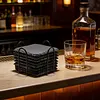 Square Slate Drink Coasters Set with Anti-Scratch Bottom for Home Office Kitchen