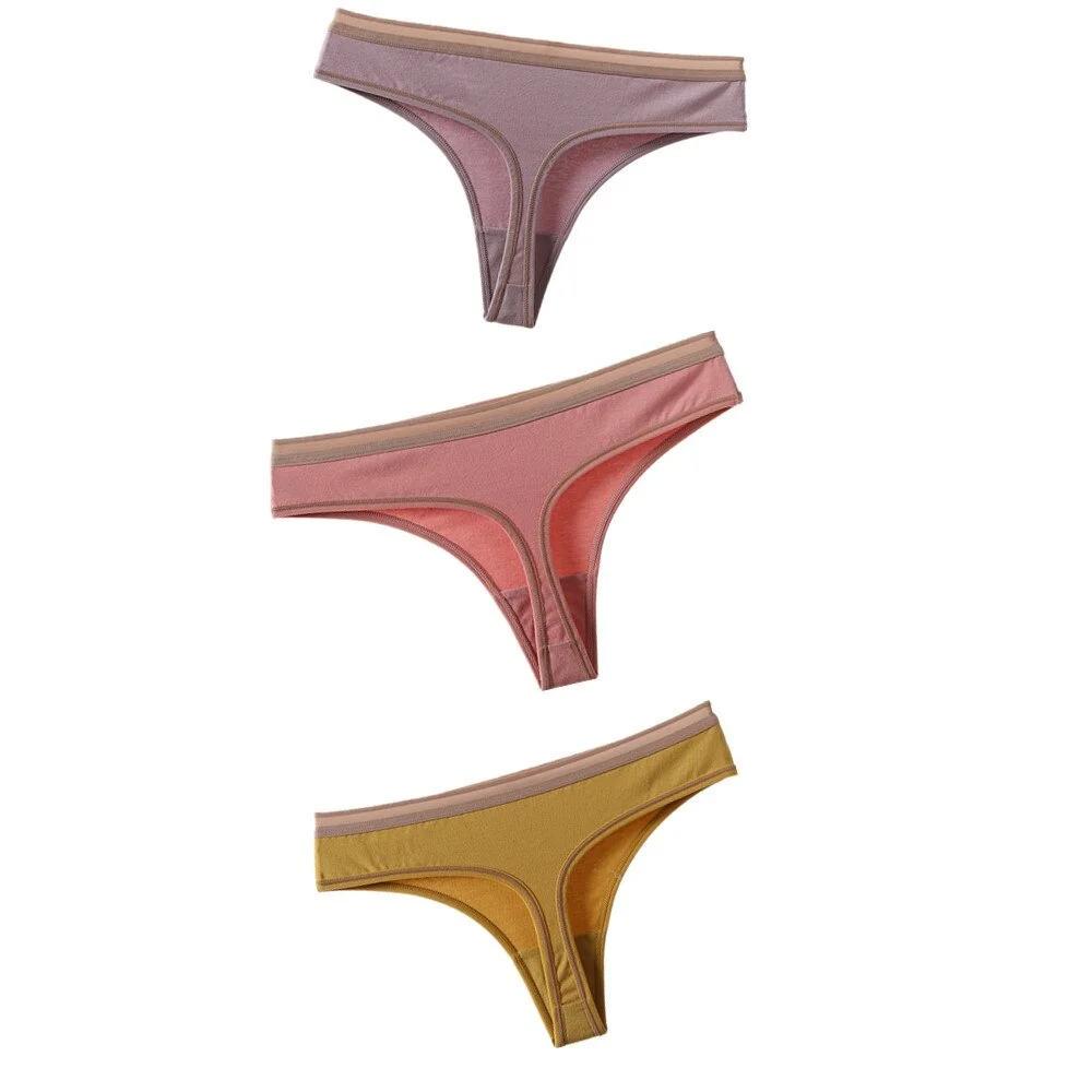 Sexy Cotton Women Thongs Panties Fashion Soft Solid Bow Seamless G-String For Women Underwear Female Lingerie Briefs Underpants