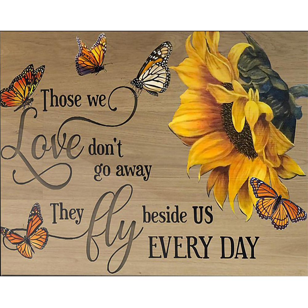 Sunflower With English-Paint by Numbers-50x40cm