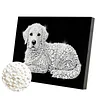 DIY Pearl Painting Dog for Home Wall Decor with Frame(20x30cm)