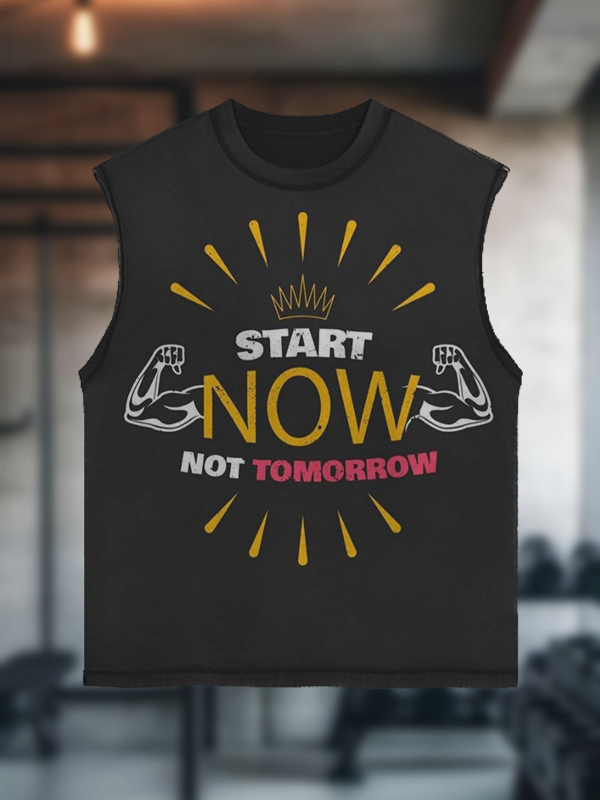 Men's Start Now Not Tomorrow Art Print Tank Top