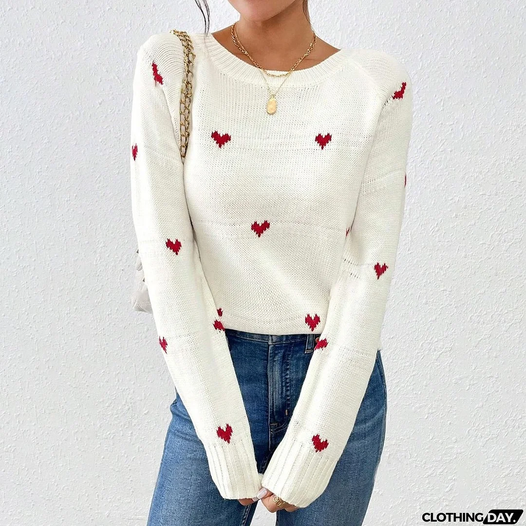 Basic White Round Neck Sweater