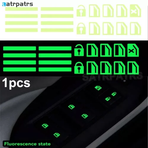 Dronehint Luminous Green Sticker Car Door Window Sticker Switch Night Safety Accessories (For: GMC) Parts