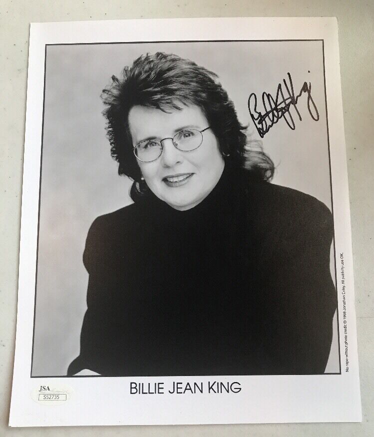 Billie Jean King Tennis Signed Autographed World Teamtennis 8x10 Photo Poster painting JSA COA