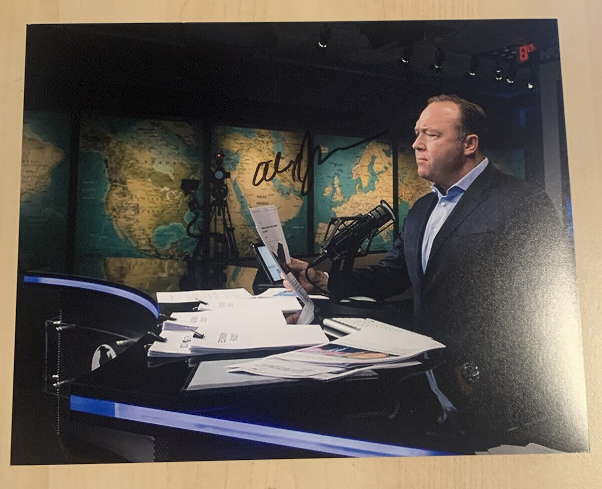 ALEX JONES HAND SIGNED 8x10 Photo Poster painting INFO WARS CONSPIRACY THEORIST VERY RARE COA