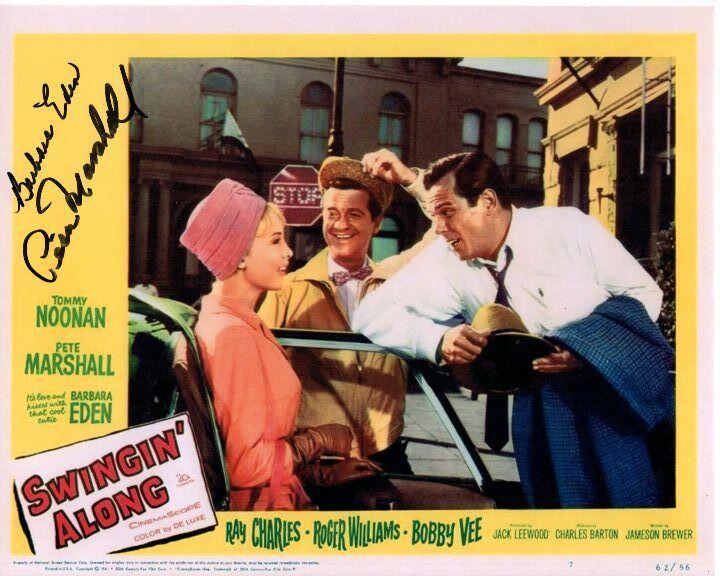 BARBARA EDEN and PETER MARSHALL signed autographed 8x10 SWINGIN' ALONG Photo Poster painting