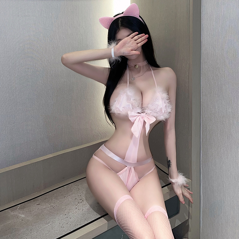 Lovingerie - Cat Cosplay Three-Point-Free Open-End Sexy Lingerie Set