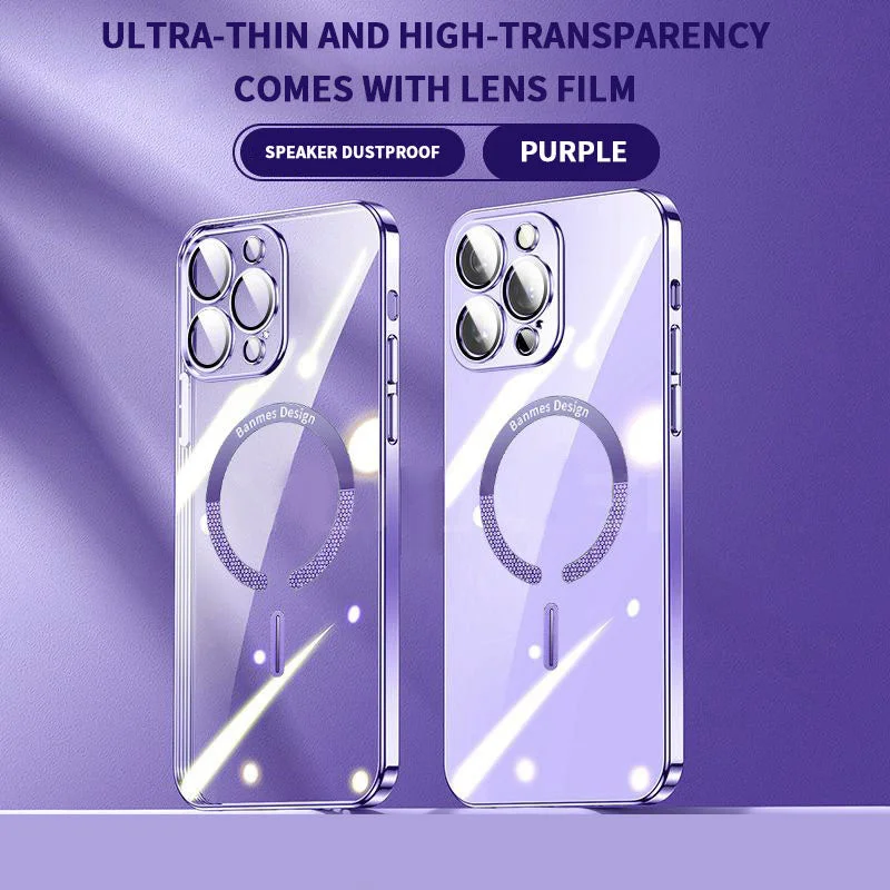 Transparent case with magnetic coating for iPhone