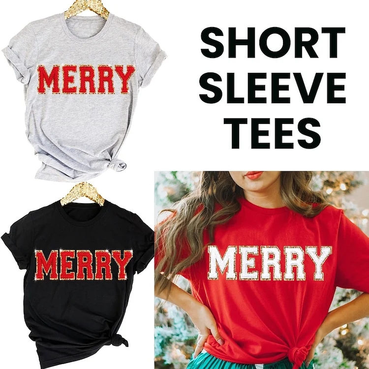 Chenille Patch Christmas Sweatshirt, Christmas Shirts, Merry Christmas Crewneck, Cute Winter Sweater