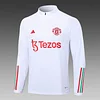 2023/2024 Manchester United Half-Pull Training Suit White Football Shirt 1:1 Thai Quality Set