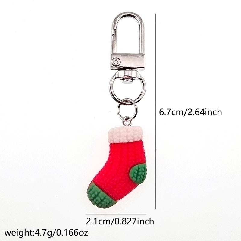 Cute Minimalist Snowman Snowflake Elk Alloy Resin Christmas Keychain