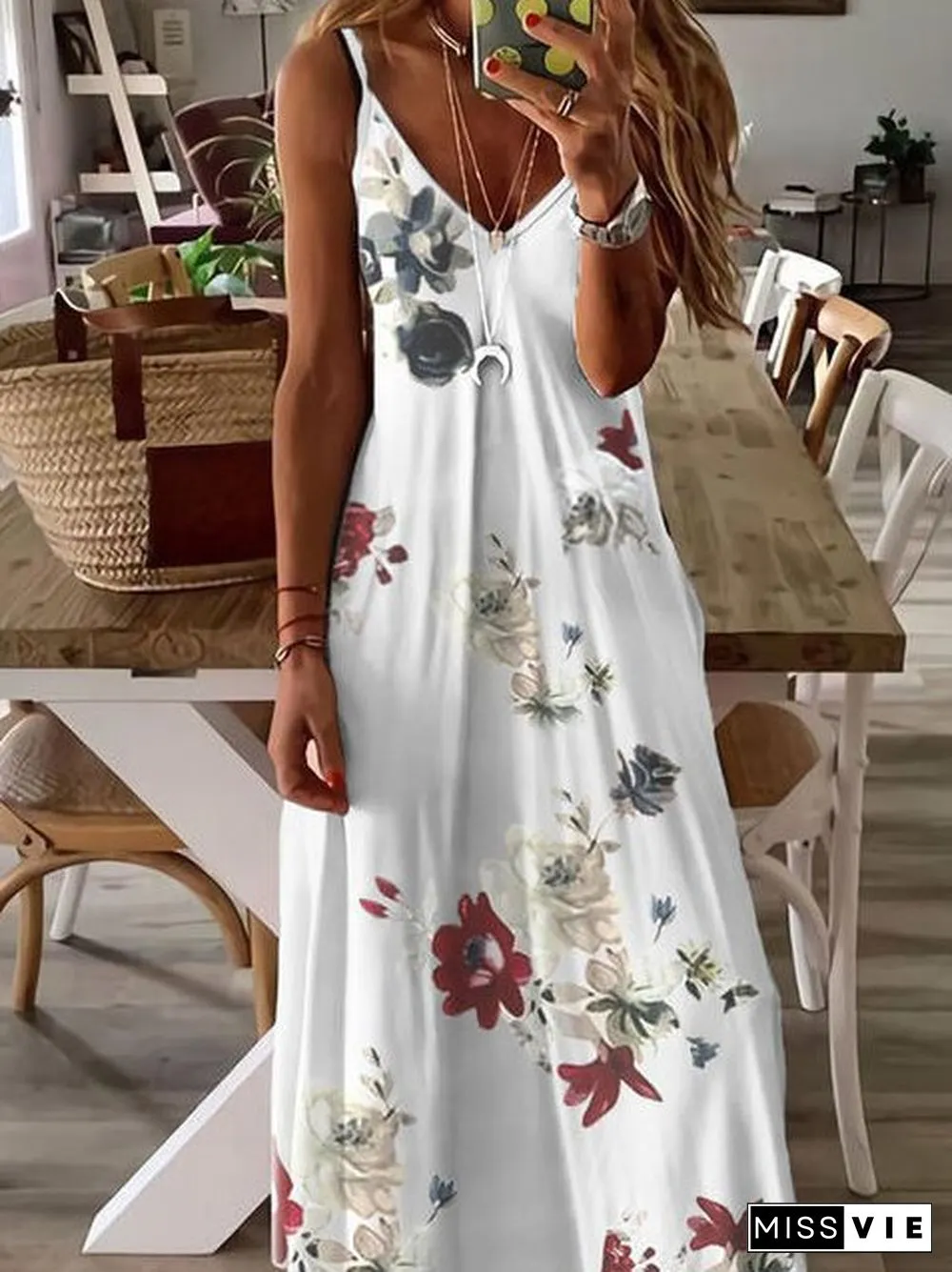Striped Vintage Sleeveless Cotton-Blend Dresses