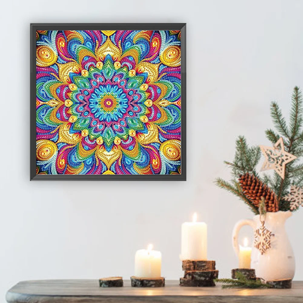 Diamond Painting - Partial Special Shaped Drill - Mandala(Canvas|30*30cm)