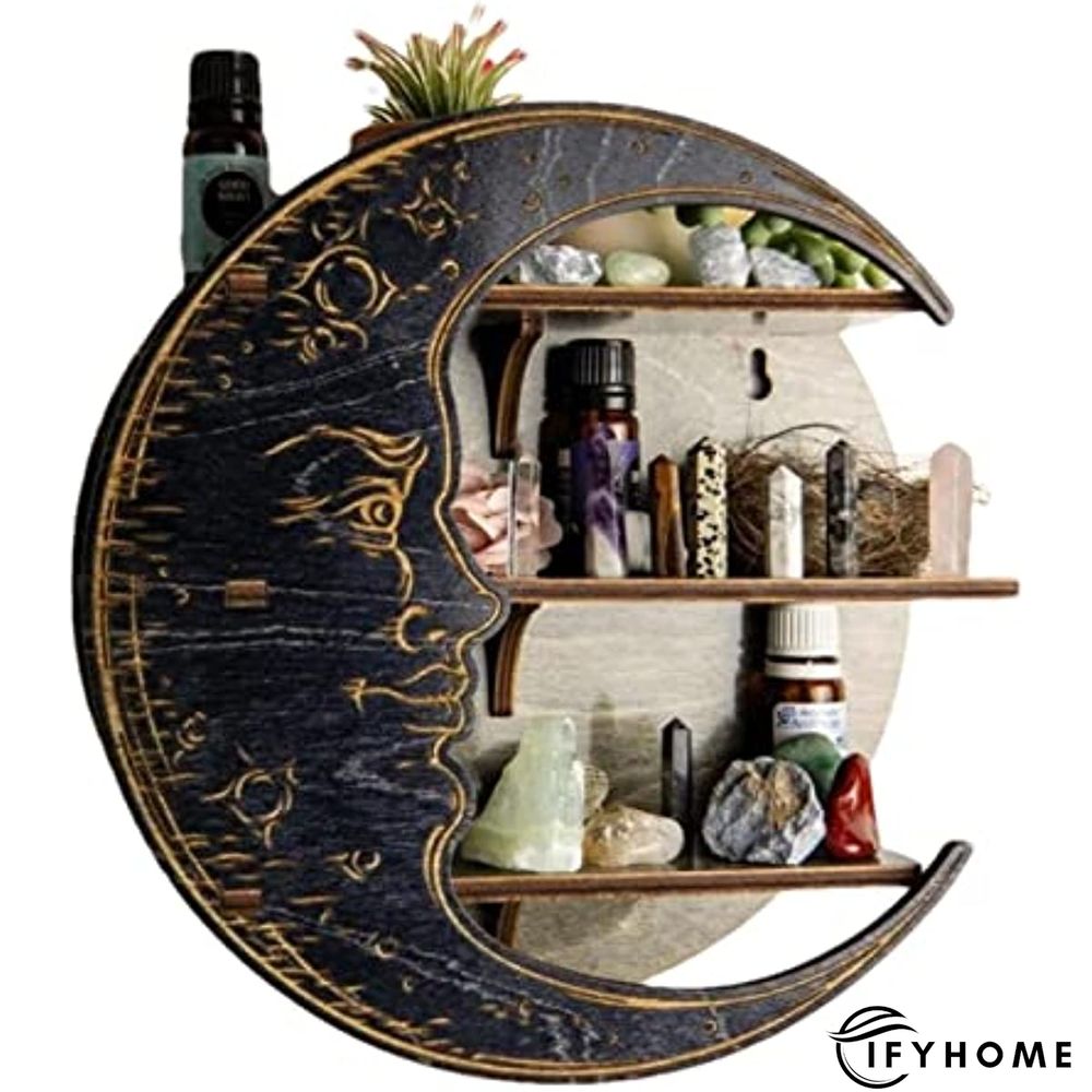 Moon Shelf - Wooden Floating Moon Shelf | IFYHOME