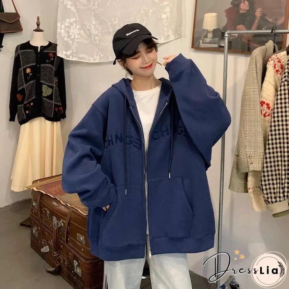 Korean Fashion Oversized Hoodie clothes for women Harajuku full sleeve Japanese streetwear