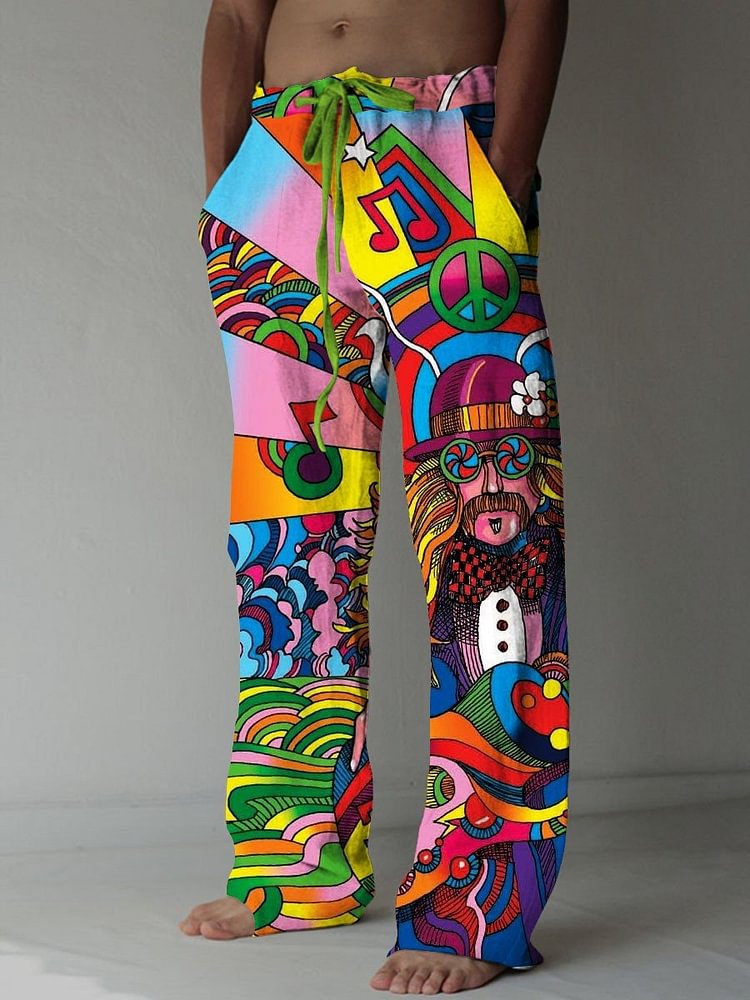 Men's Fashion Hippie Printed Casual Trousers