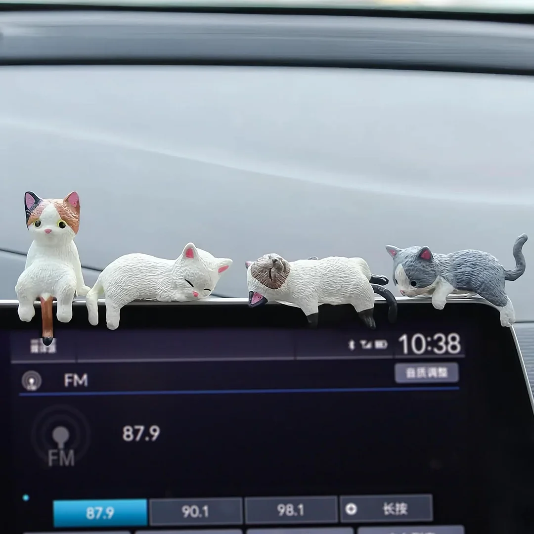 4 PCS Cute Mini Cat Car Ornaments
