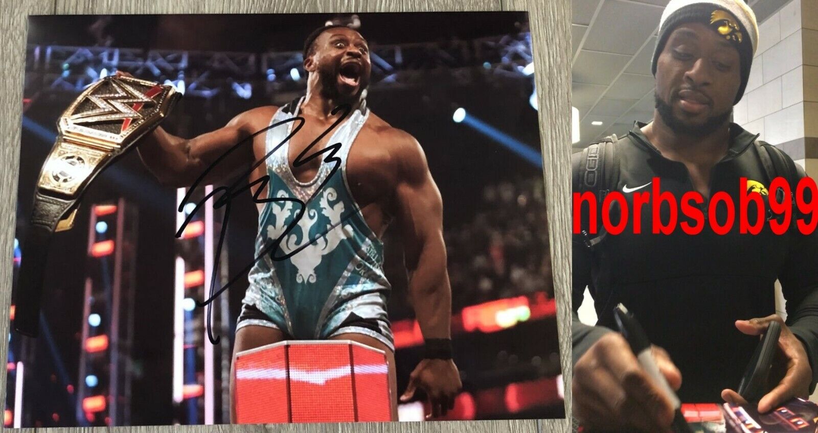 BIG E LANGSTON SIGNED AUTOGRAPH WWE CHAMPION RAW 8x10 Photo Poster painting D w/EXACT PROOF