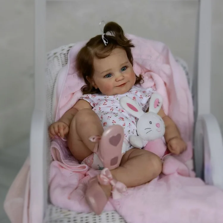 [Heartbeat💖 & Sound🔊] 20'' Awake Reborn Baby Doll Lifelike Toddlers Girl Elierma with Brown Hair, Play with Children：Realistic Reborn Baby Dolls By Rsgdolls®