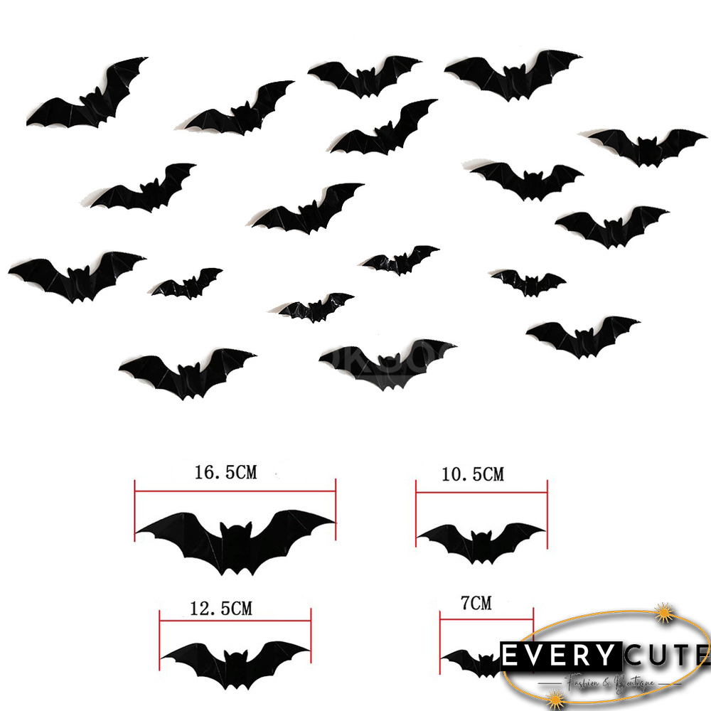 3D PVC Bat Wall sticker For Halloween Decoration