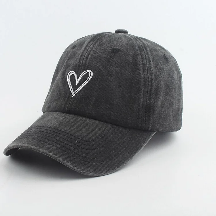 Outdoor Sport Baseball Caps For Men Women Love Heart Embroidery Snapback Cap Washed Cotton Dad Hat