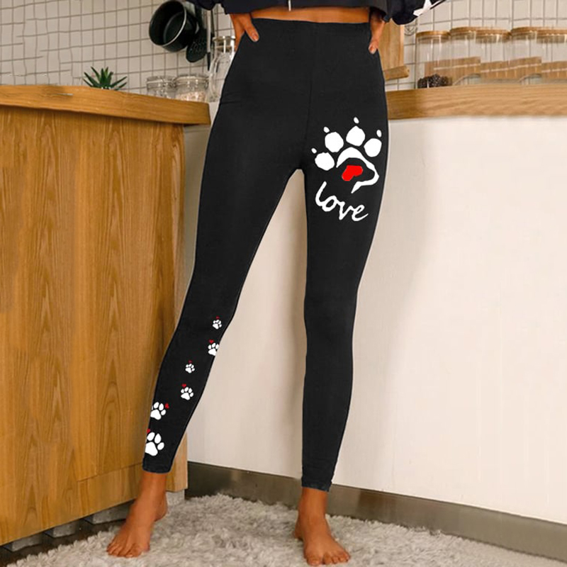 Dog Paws Love Dog Lover Print Leggings wearshes