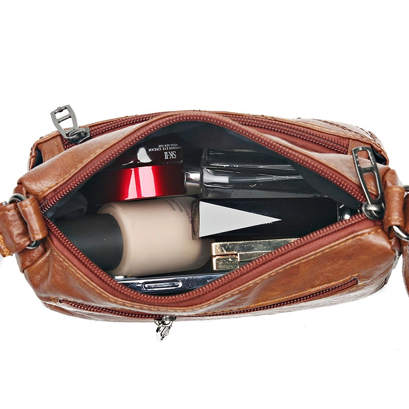 Middle-aged And Elderly Bag Mother Bag Women’s New Middle-aged Soft Leather Shoulder Crossbody Bag Large Capacity Women’s Bag Intelligence Bag