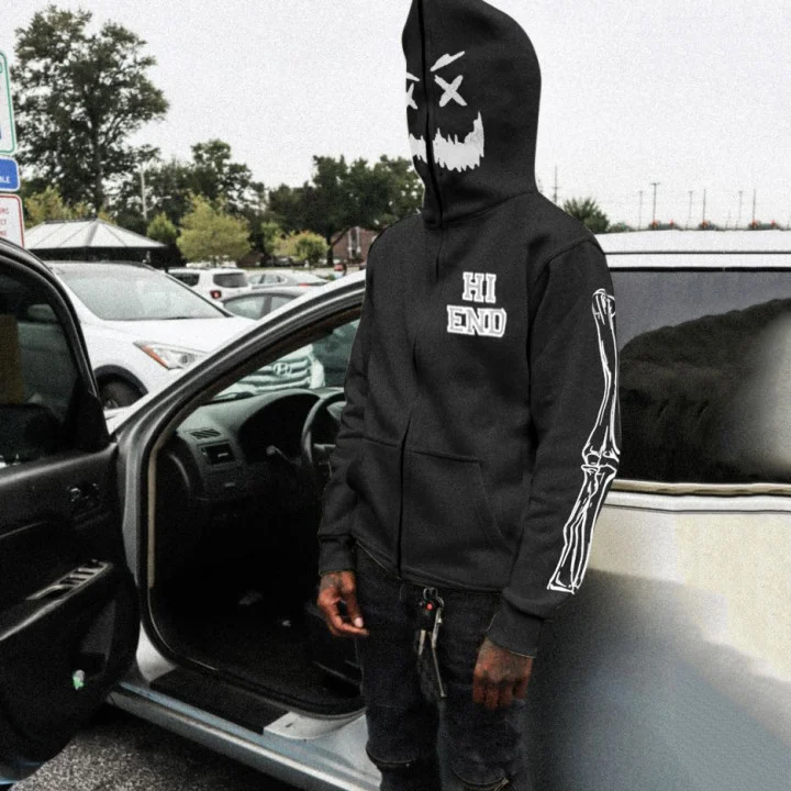 Street casual fashion full zipper long sleeve hoodie