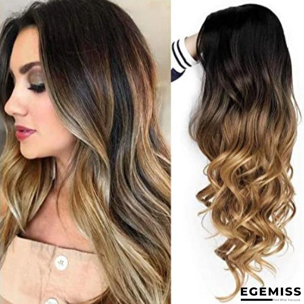 European and American Wig Rose Mesh Headgear Gradient Brown Curly Hair | EGEMISS