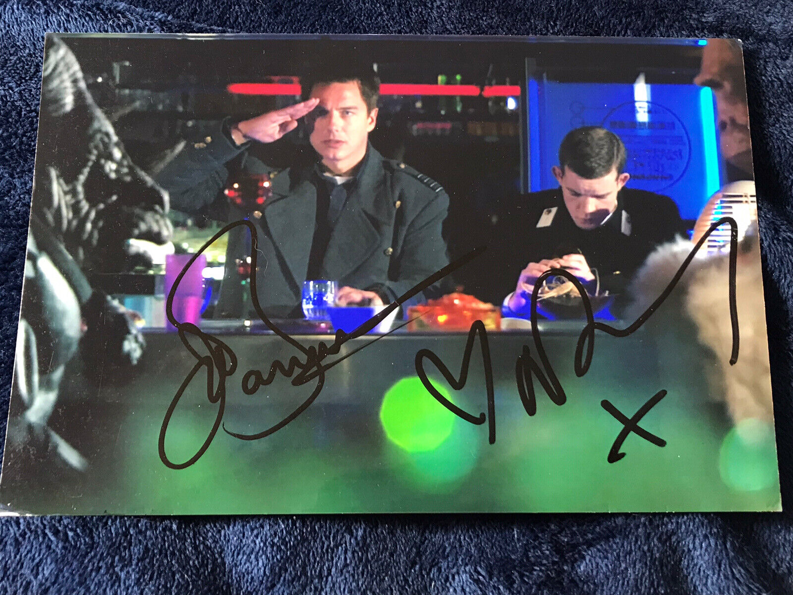 John Barrowman & Russell Tovey Signed 9x6 Doctor Who Photo Poster painting