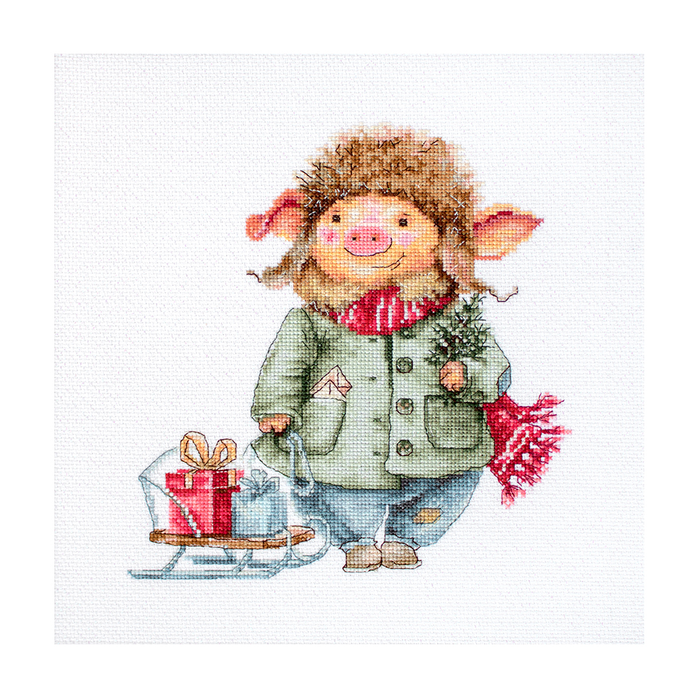 

Sister Piggy - 11CT Stamped Cross Stitch - 40*40CM, 501 Original