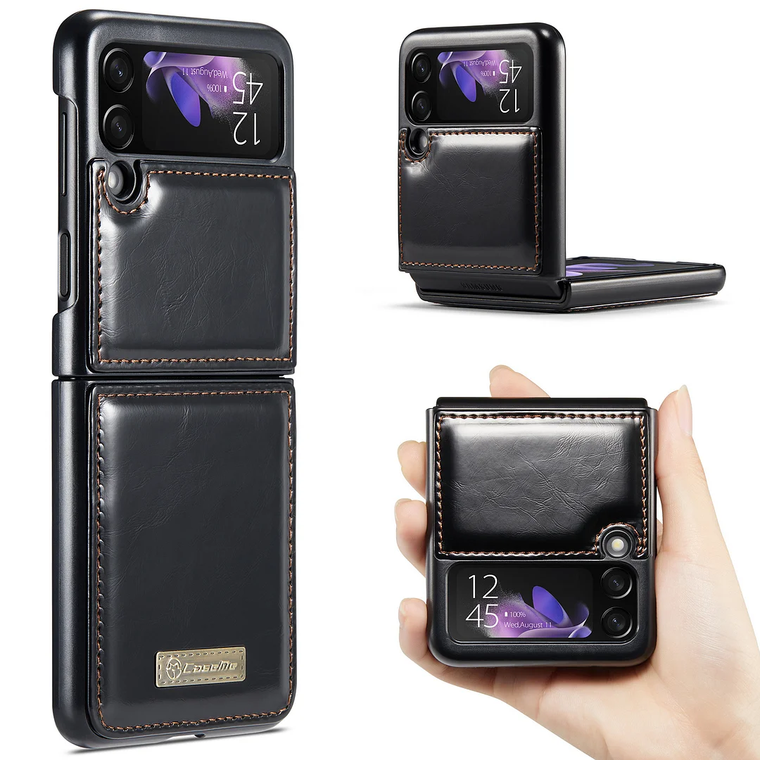 Retro Leather Purse Wallet Phone Case For Galaxy Z Flip3/Z Flip4