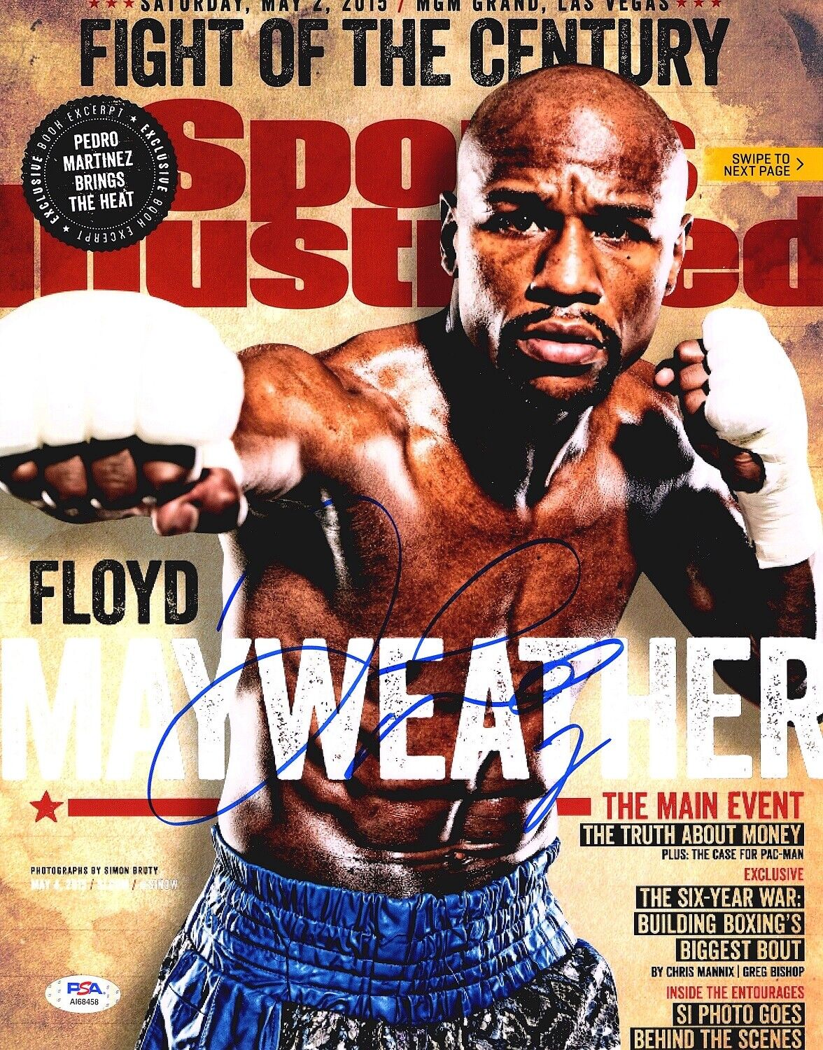 Floyd Mayweather Jr. Signed - Autographed 2015 SI 11x14 inch Photo Poster painting + PSA/DNA COA