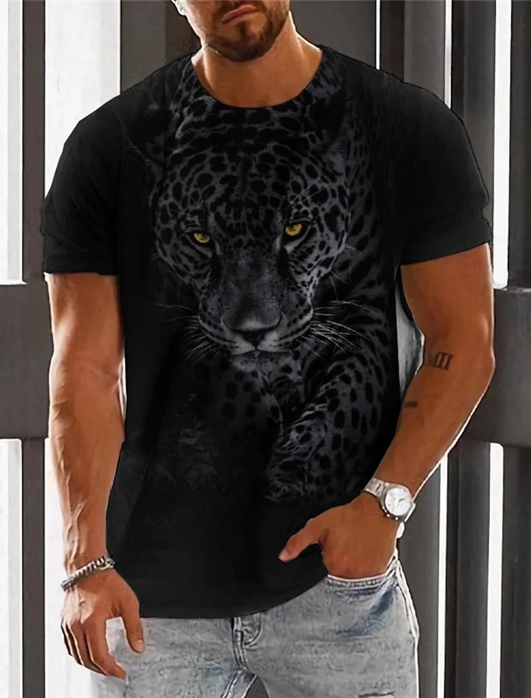 Kakacloud Men's T-Shirt For Men 3D Printed Graphic Wolf T Shirts Oversized Fashion Tops Short Sleeves Summer Men's Clothing Street Tees