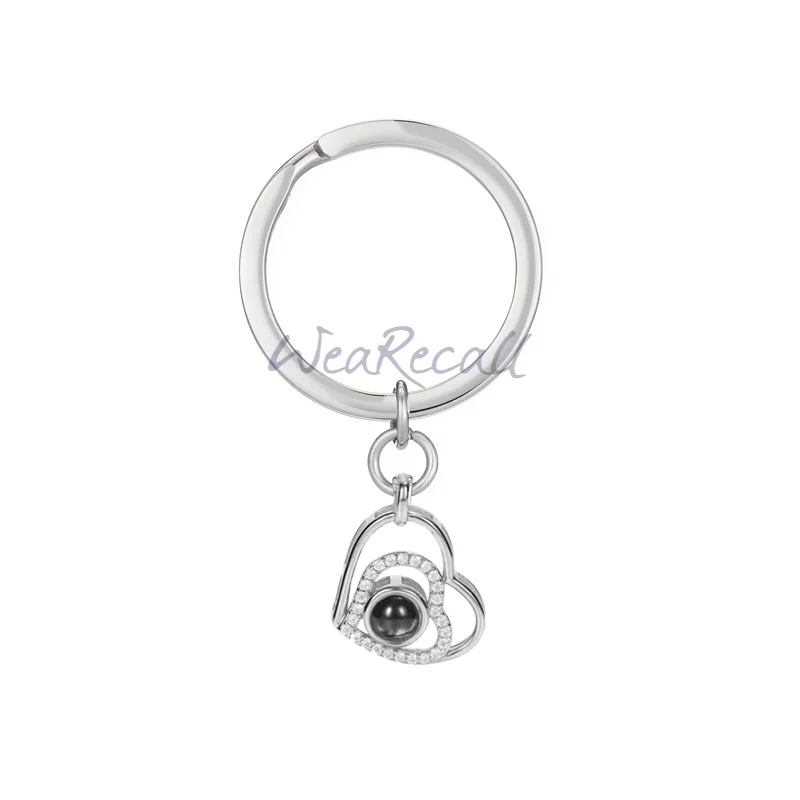 New Arrival Three Heart  Projector Picture Custom Personalized Photo Necklace wetirmss