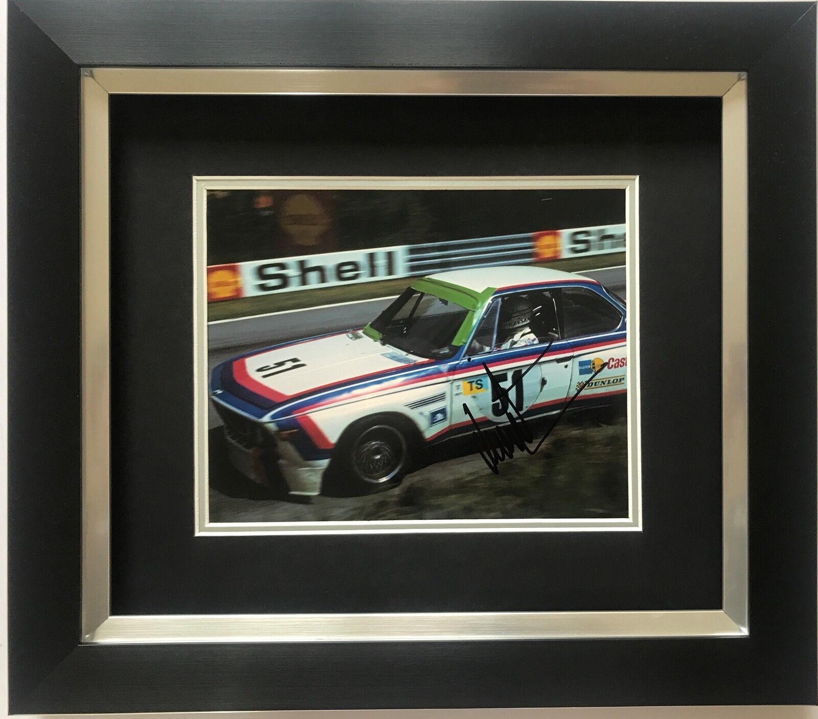 DIETER QUESTER HAND SIGNED FRAMED Photo Poster painting DISPLAY LE MANS BMW RACING.