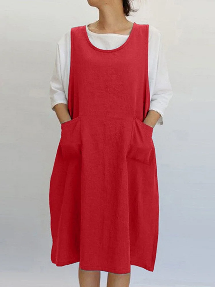 Women's Loose Gardening Cotton And Linen Apron-Mayoulove