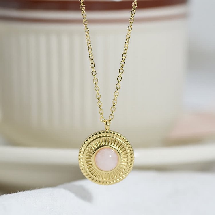 Rose Quartz Vintage Gemstone Necklace
