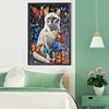 5D bricolage complet rond perceuse diamant peinture papillon et chat décoration intérieure 40x60cm