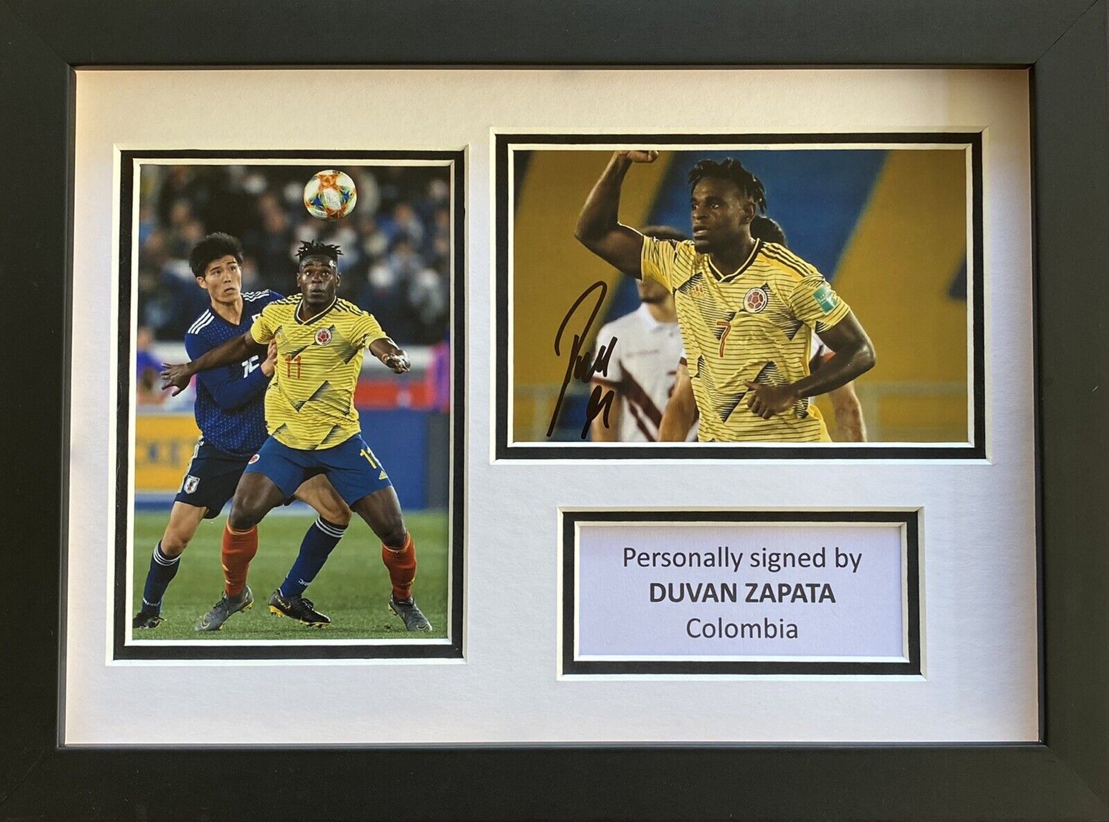 Duvan Zapata Hand Signed Colombia Photo Poster painting In A4 Frame Display